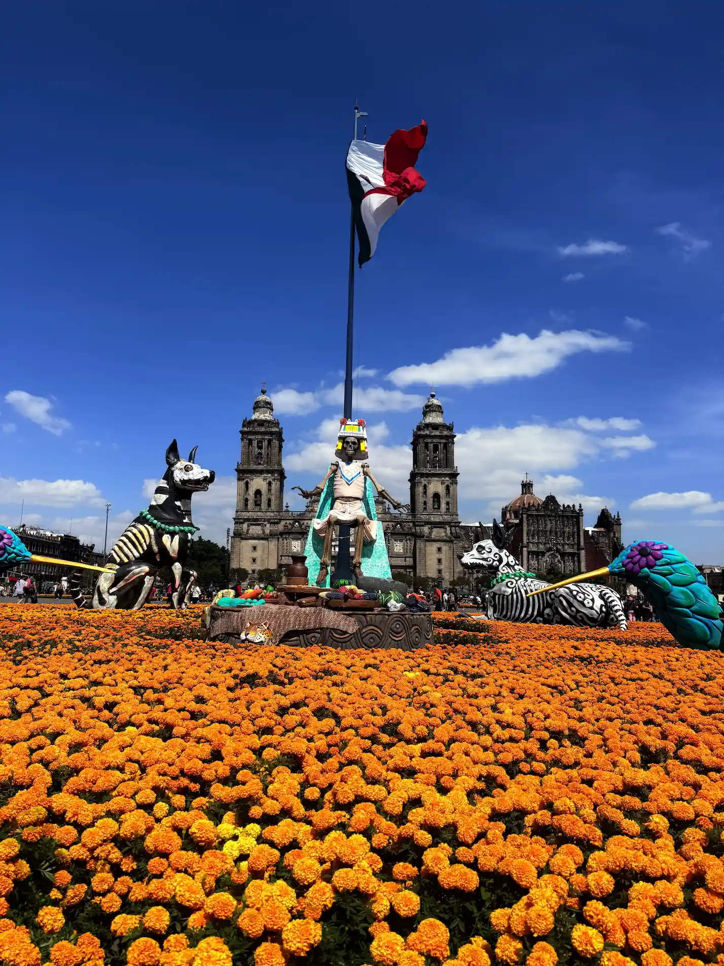 Place du Zocalo à Mexico pour le Jour des Morts