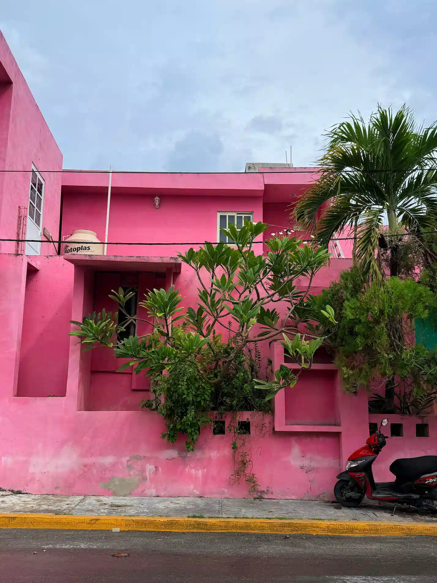 Maison rose vif à Isla Mujeres