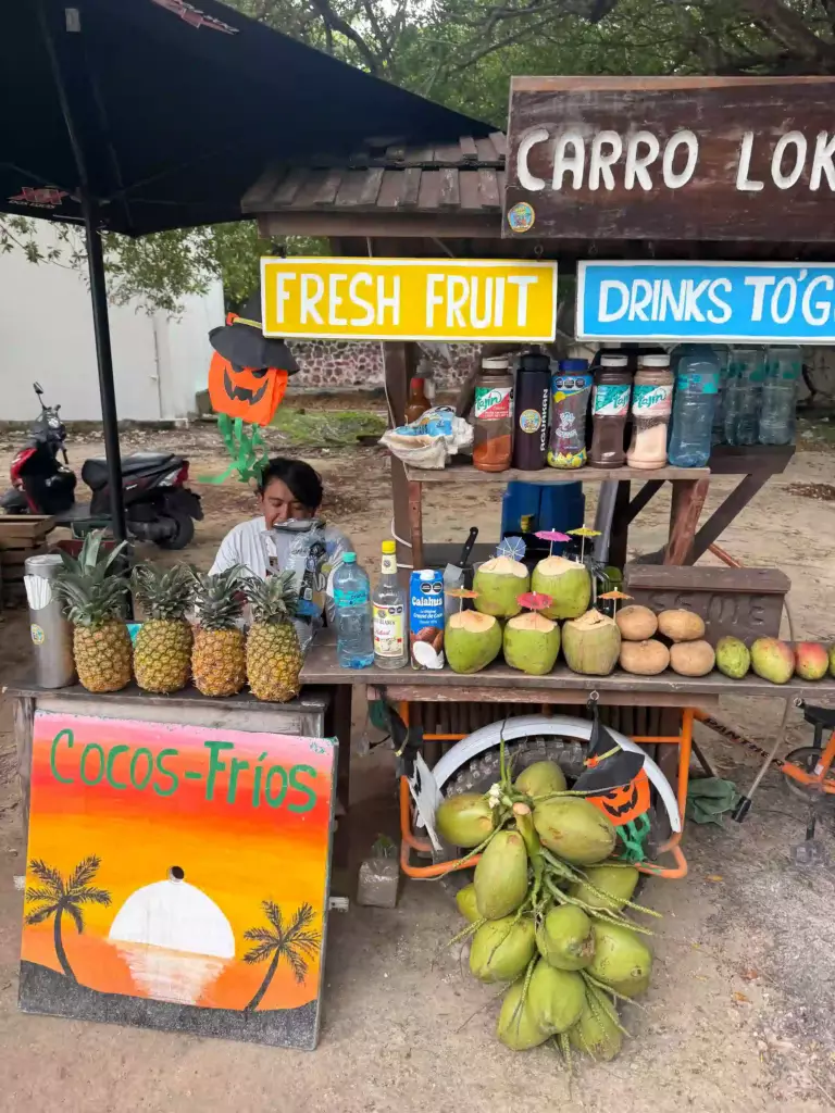 Stand de noix de coco à Isla Mujeres