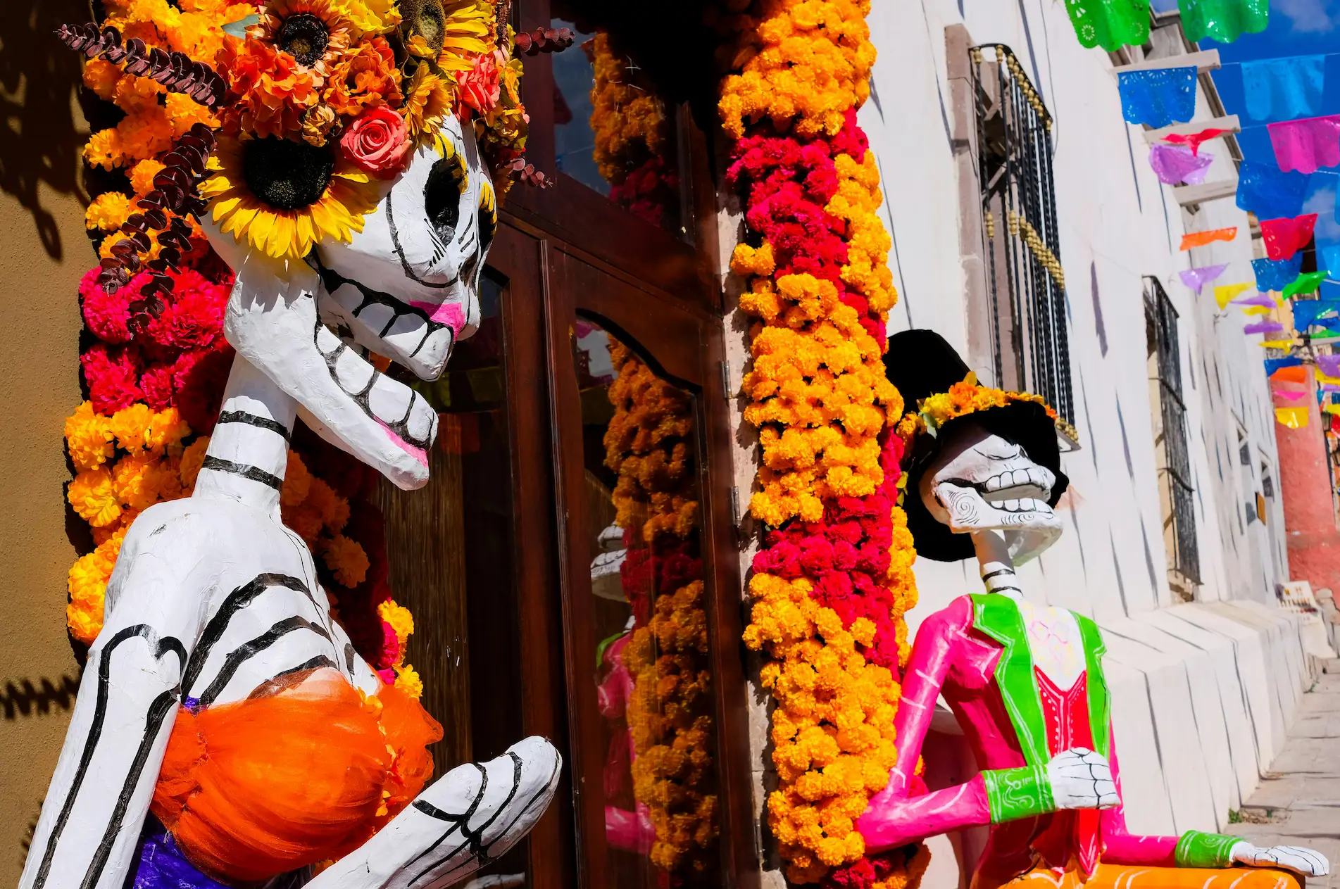 Décorations pour le Dia de los Muertos à Mexico