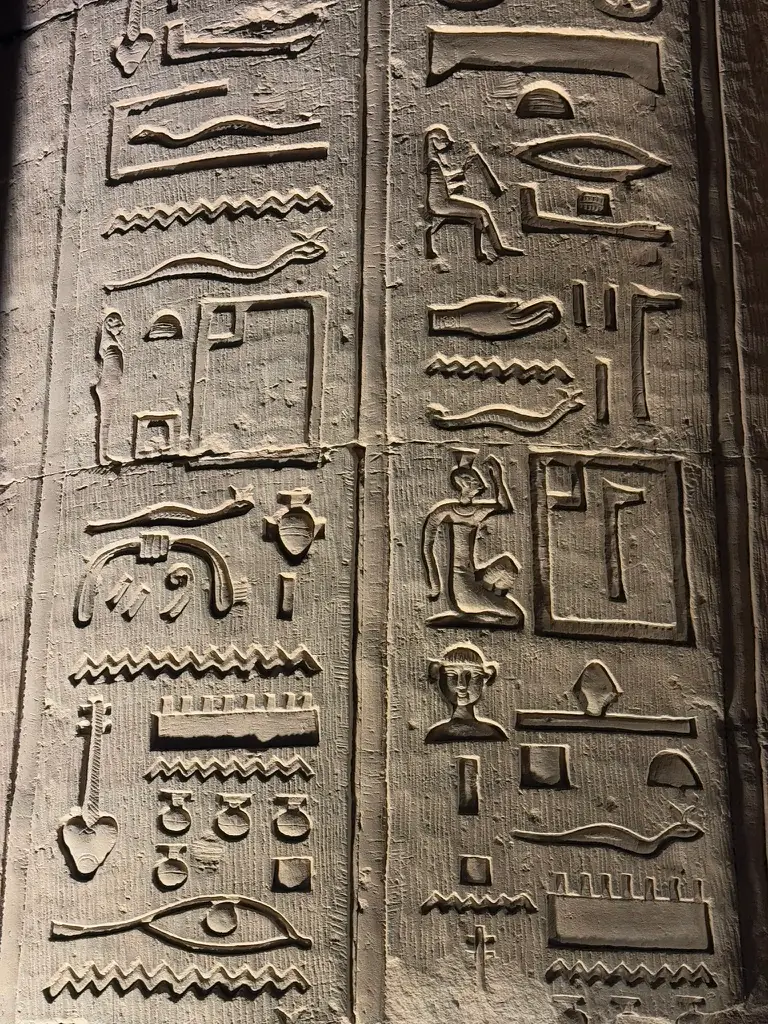 Détail de hieroglyphes au temple de Kom Ombo