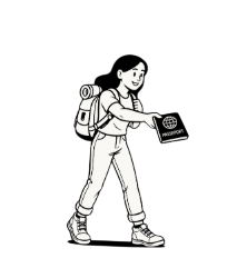 Icone femme qui tend son passeport