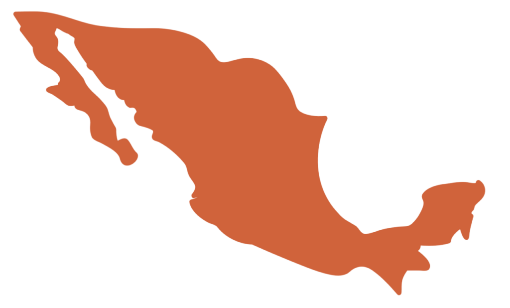 Map du Mexique en transaparence orange