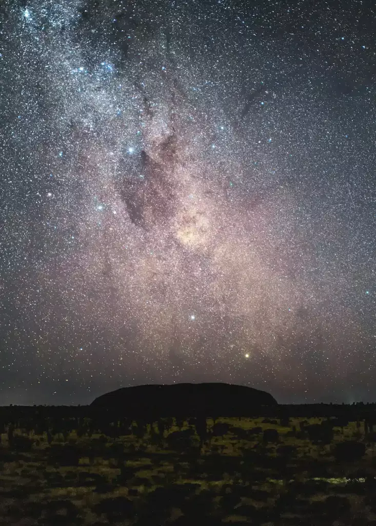 Ciel étoilé au dessus d'Uluru