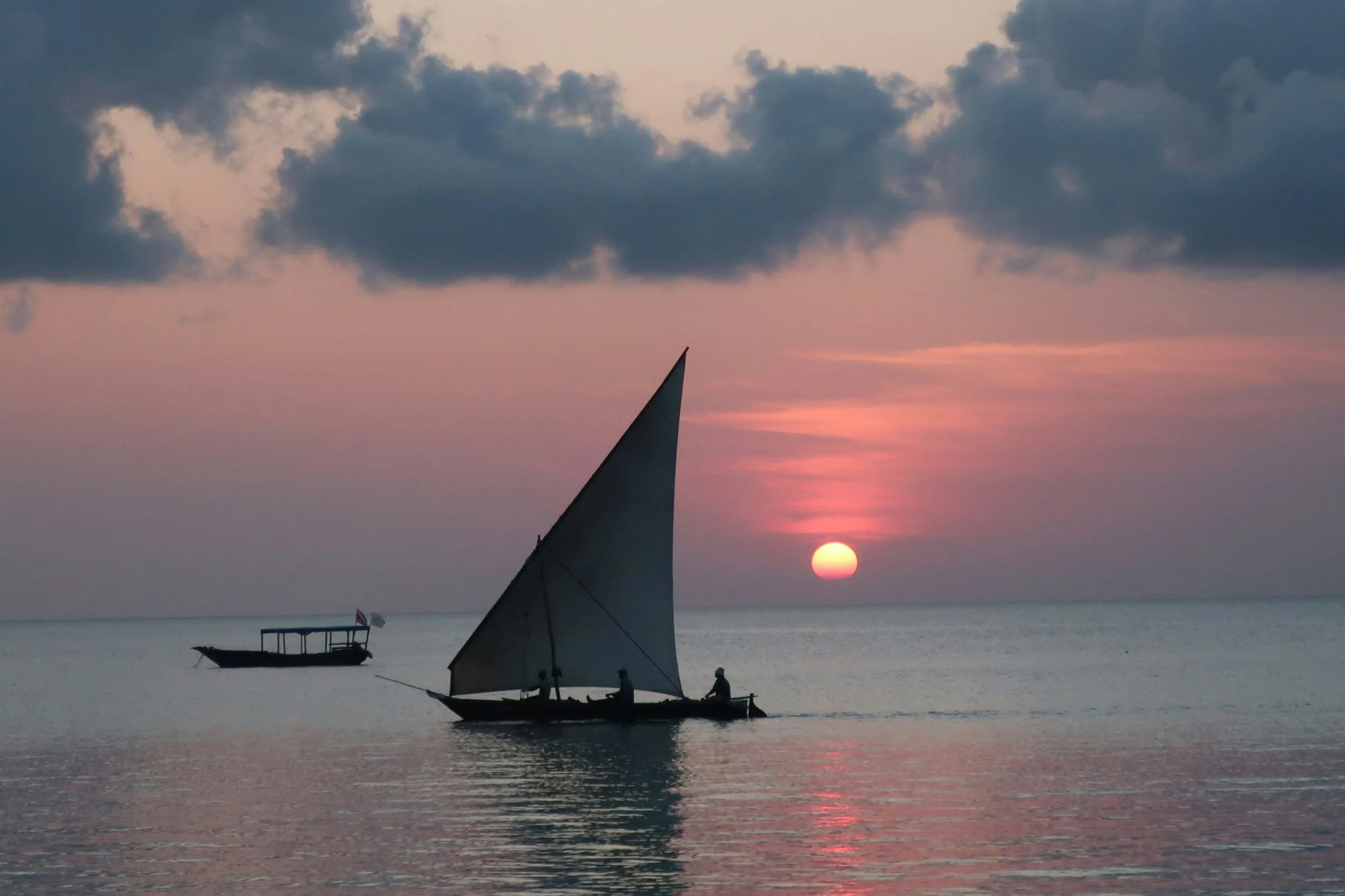 Cocuher de soleil rosé à Nungwi à Zanzibar