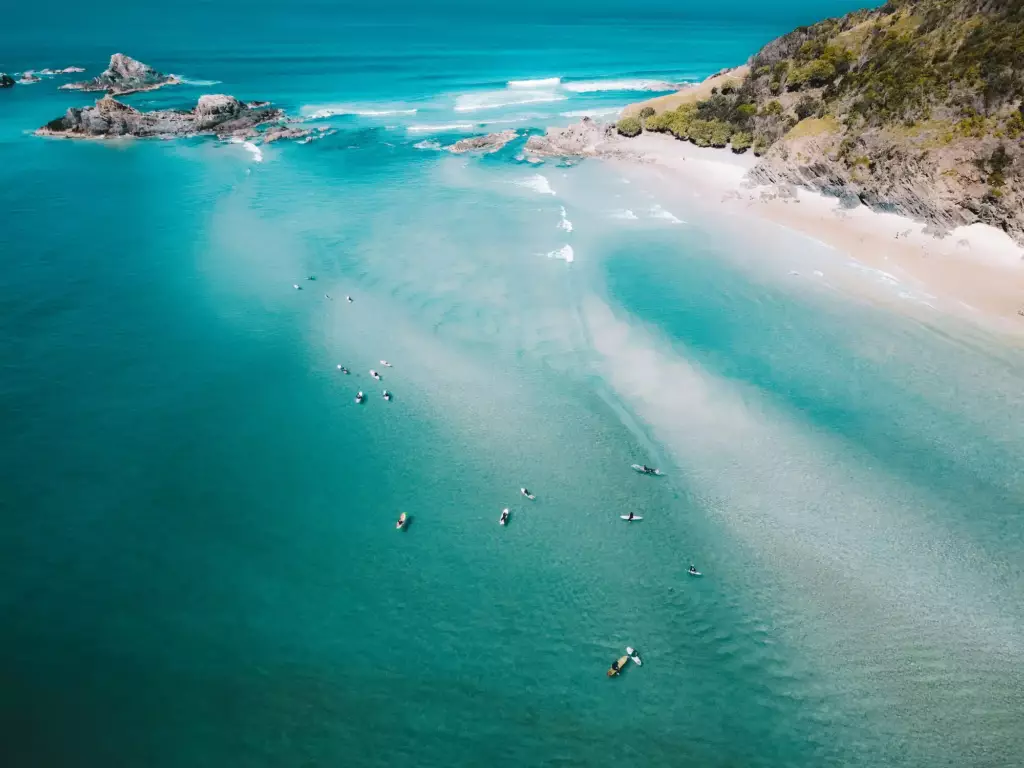 Plage de Broken Head en Australie