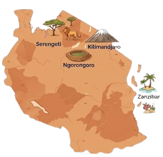 map de la tanzanie