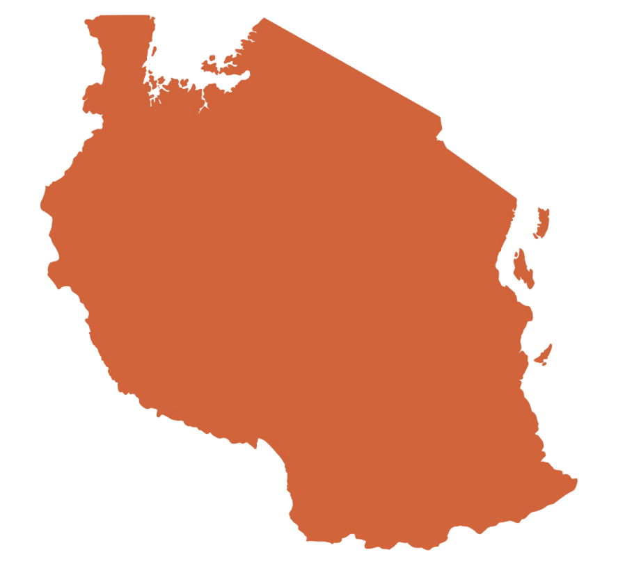 Carte de Tanzanie orange