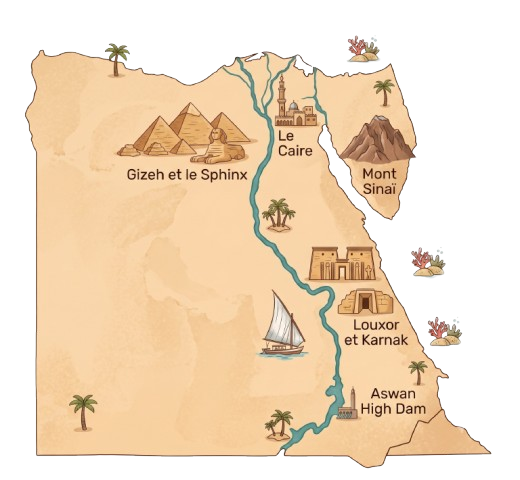 carte de l'Egypte Illustrée